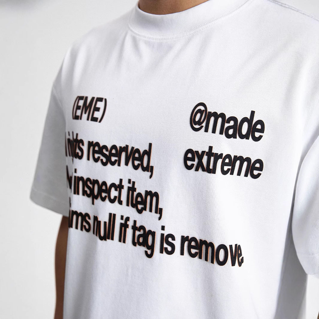 Letter Print Short Sleeve T-Shirt Round Neck Casual Cool Ice Skin Quick Dry