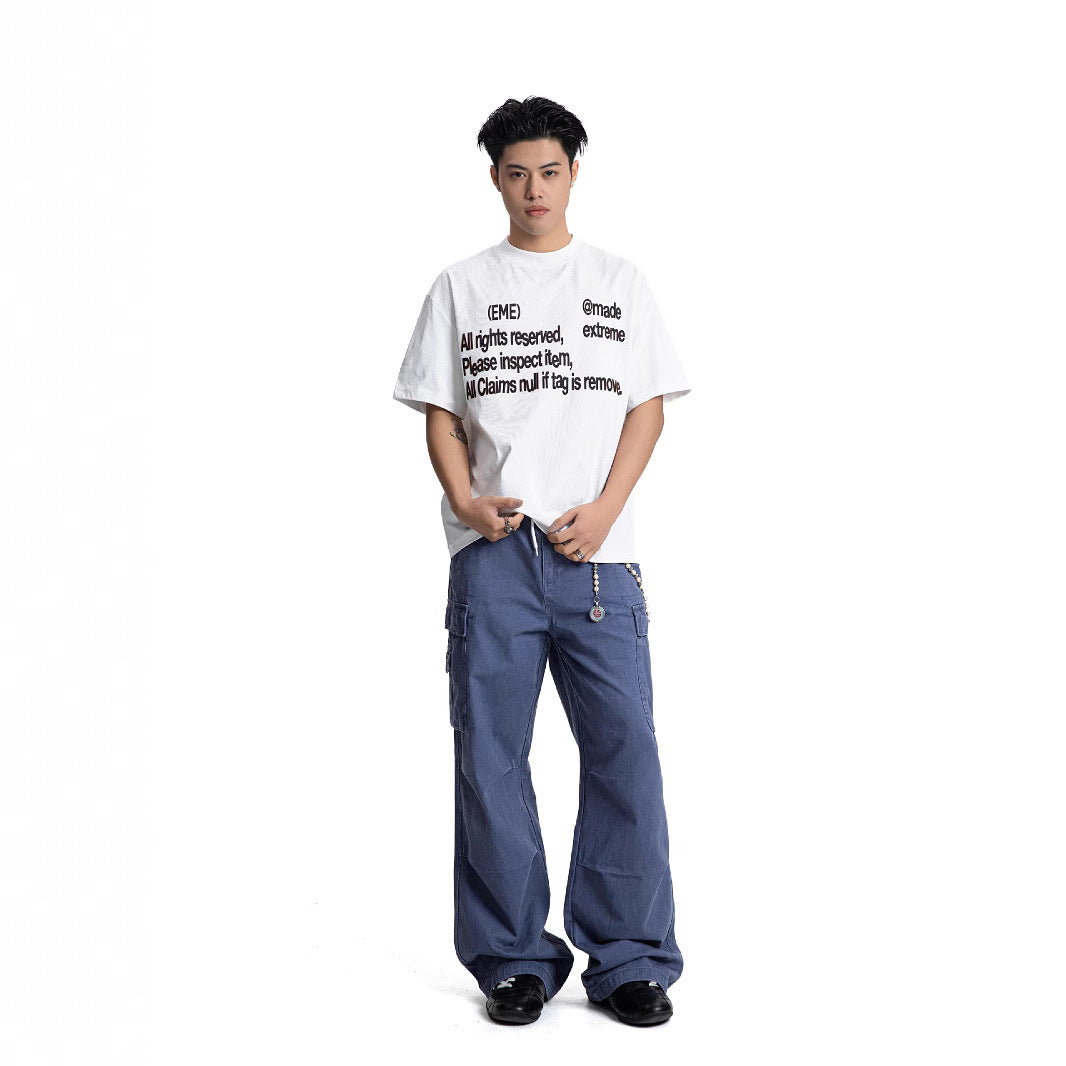 Letter Print Short Sleeve T-Shirt Round Neck Casual Cool Ice Skin Quick Dry